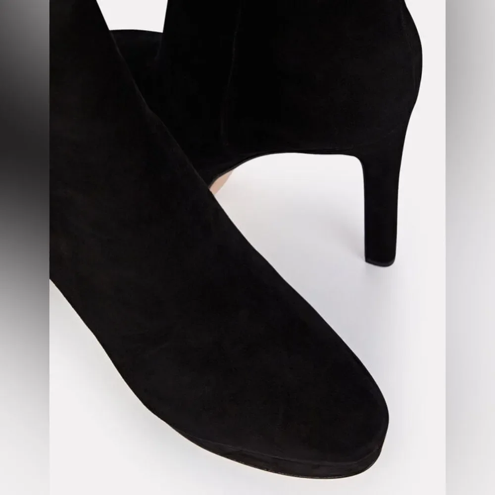 Veronica Beard Dali Suede Platform Ankle Boots, Black, New, Size 8 - Picture 6 of 16